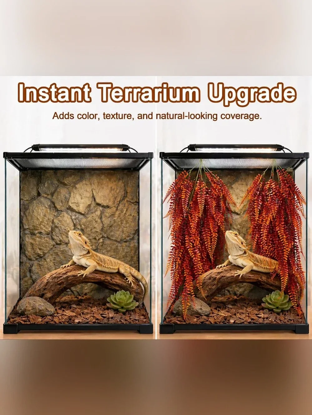 Realistic Boston Fern Terrarium Plants- Pack of 2